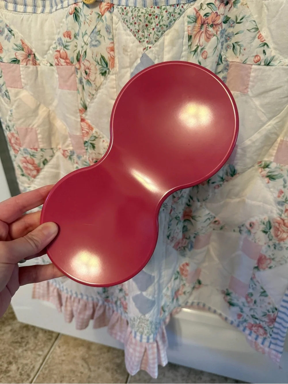 Pink Tupperware Spoon Rest